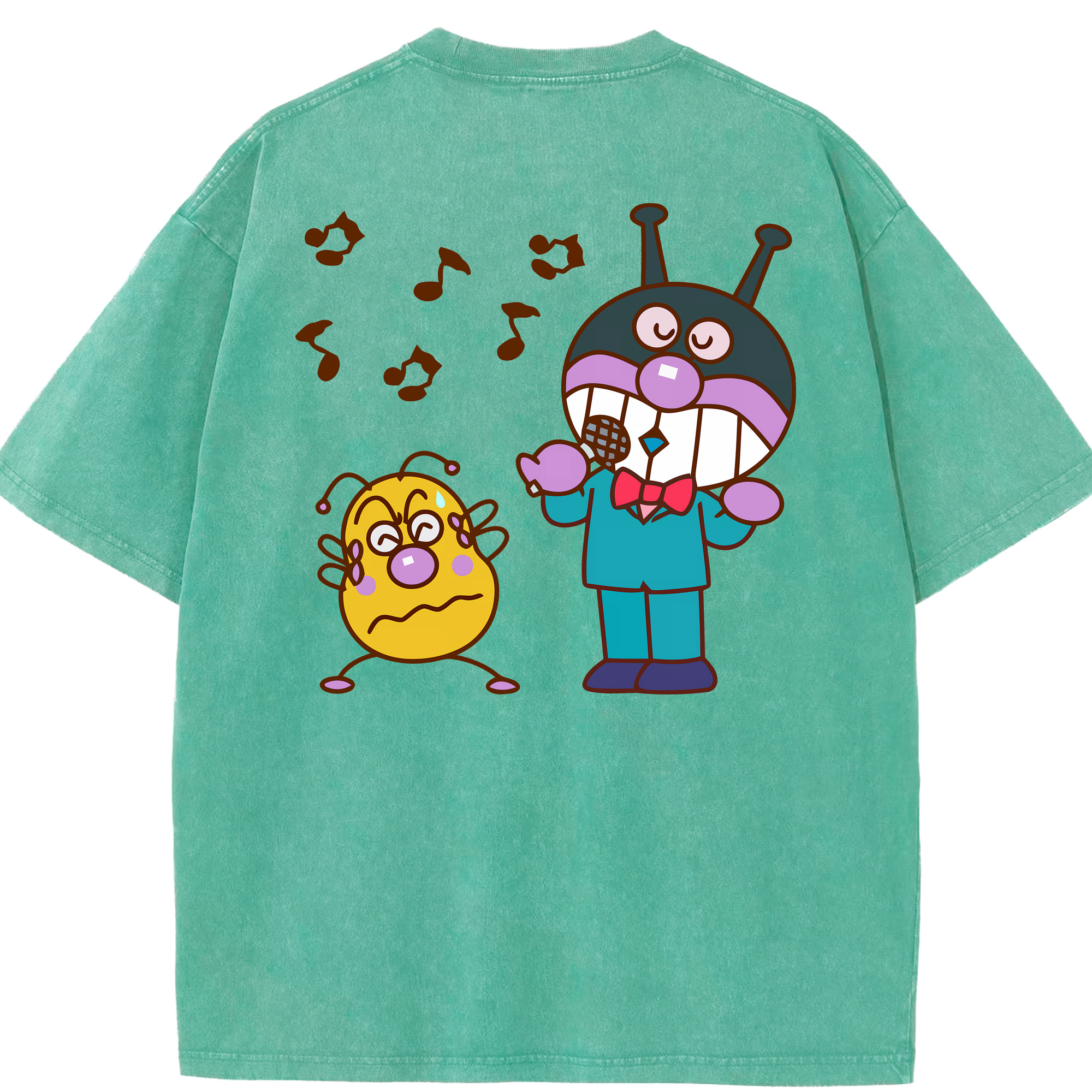 （画像用） アンパンマン Anpanman 綿100% ヴィンテージ風 半袖Tシャツ（背面プリント）